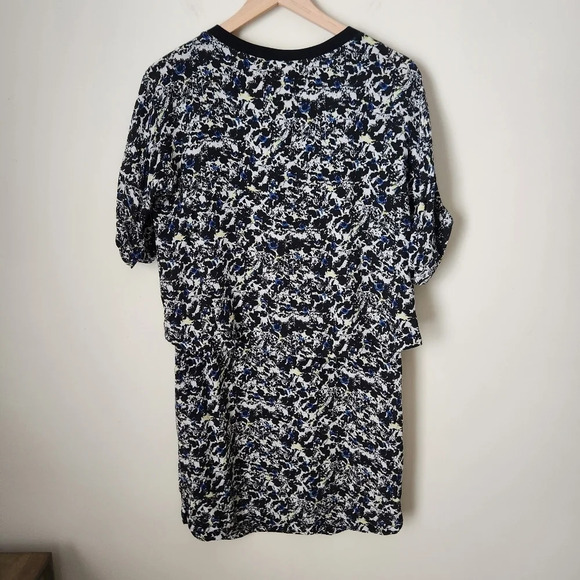 Comptoir des Cotonniers | 100% Silk Abstract Floral Short Sleeve Dress - Sz XS/S - Picture 9 of 15
